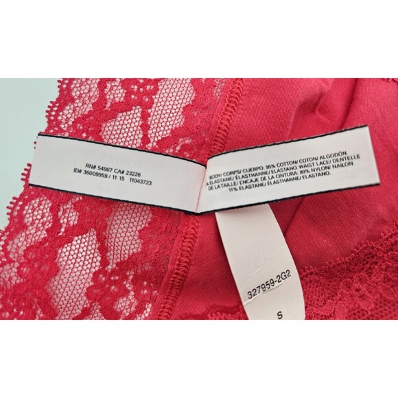 VICTORIA’S SECRET Soft Cotton blend Lace Low Rise Hip Hugger Panty Size S/P Red - Picture 5 of 5